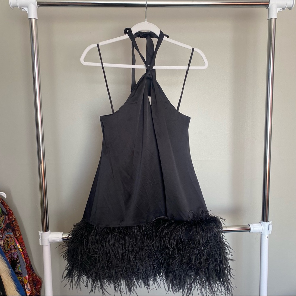 Cinq à Sept Barb Feathered Silk Mini Dress 2